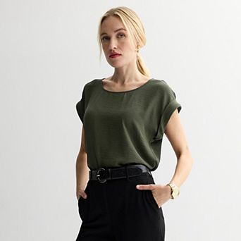 Women's Nine West Textured Short Sleeve Tee