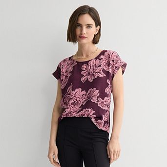 Women's Nine West Textured Short Sleeve Tee