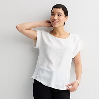 Women's Nine West Textured Short Sleeve Tee