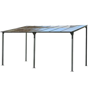 Merax Wall-Mounted Gazebo Outdoor Pergola Gazebo Awning Gazebo with Roof