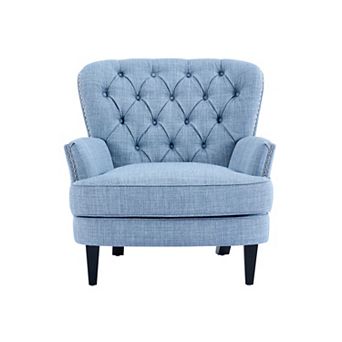Mirod Vintage-Inspired Upholstered Lounge Chair with Nailhead Trim