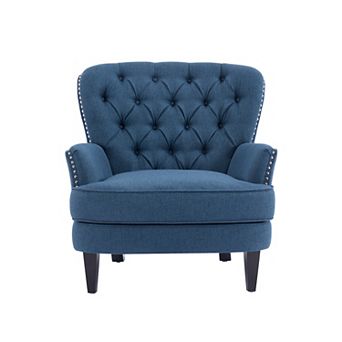 Mirod Vintage-Inspired Upholstered Lounge Chair with Nailhead Trim
