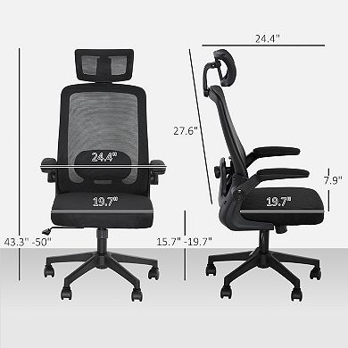 HOMCOM Ergonomic Office Chair, Mesh Desk Chair with Lumbar Support