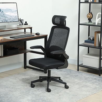 HOMCOM Ergonomic Office Chair, Mesh Desk Chair with Lumbar Support