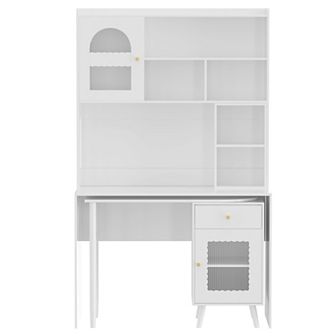Merax Computer Desk with 90 Degree Rotating Desktop