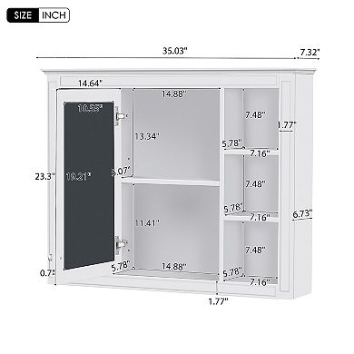 Merax Wall Mounted Bathroom Storage Cabinet, Modern Bathroom Wall Cabinet with Mirror