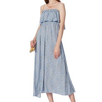 Women's Tube Layered Floral Print Dress