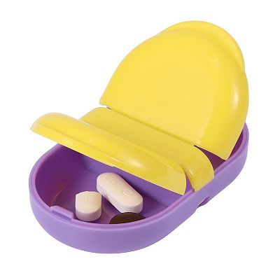 Durable Flip Up 2 Compartment Pill Case for Travel 1 Pc