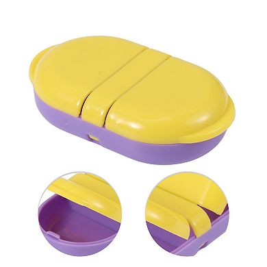 Durable Flip Up 2 Compartment Pill Case for Travel 1 Pc
