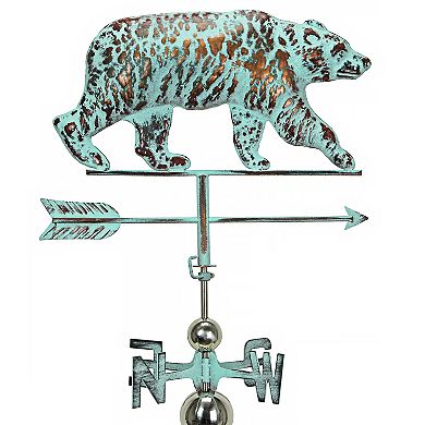 Verdigris Copper Bear Weathervane Roof Mount Home Garden Decor Forest Lodge Art