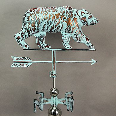 Verdigris Copper Bear Weathervane Roof Mount Home Garden Decor Forest Lodge Art