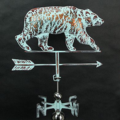 Verdigris Copper Bear Weathervane Roof Mount Home Garden Decor Forest Lodge Art