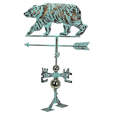 Verdigris Copper Bear Weathervane Roof Mount Home Garden Decor Forest Lodge Art