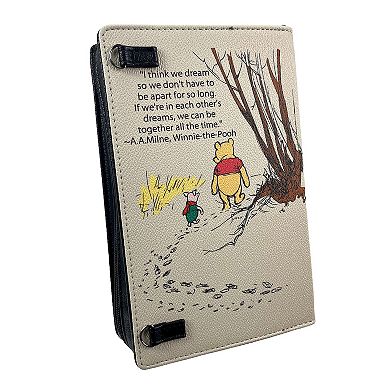 Beige Vinyl Winnie The Pooh Book Handbag Novelty Clutch Purse Crossbody Bag A.a. Milne