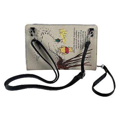 Beige Vinyl Winnie The Pooh Book Handbag Novelty Clutch Purse Crossbody Bag A.a. Milne