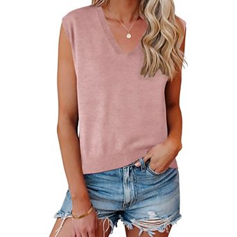 Women's Sweater Vest V Neck Sleeveless Uniform Classic Knitted Pullover Tops
