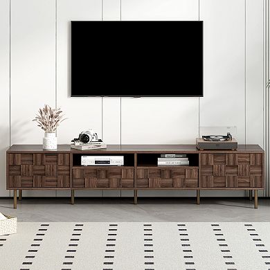 Merax Mid Century TV Stand with 2 Drawers, Media Console Table