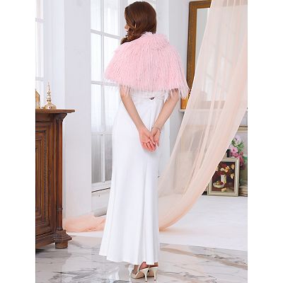 fur shrugs and boleros for evening dresses Evening Faux Fur White Bolero Shrug main image 0