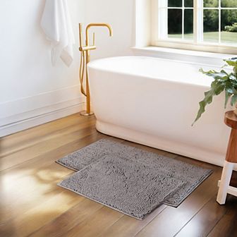 Home Collection 2 pc Ultra Soft Chenille Bath Mat Set