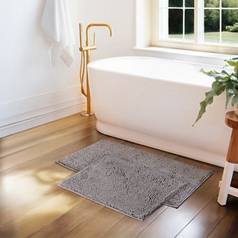 Home Collection 2 pc Ultra Soft Chenille Bath Mat Set