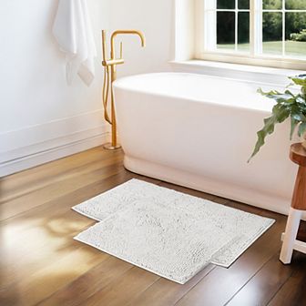 Home Collection 2 pc Ultra Soft Chenille Bath Mat Set