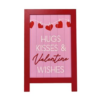 Hugs, Kisses & Valentine's Wishes Easel Floor Decor