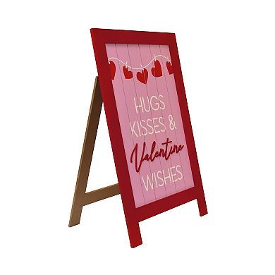 Hugs, Kisses & Valentine's Wishes Easel Floor Decor