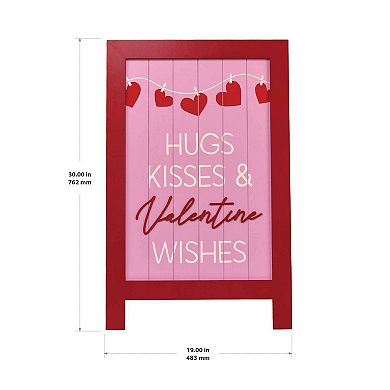 Hugs, Kisses & Valentine's Wishes Easel Floor Decor