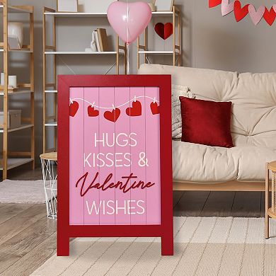 Hugs, Kisses & Valentine's Wishes Easel Floor Decor