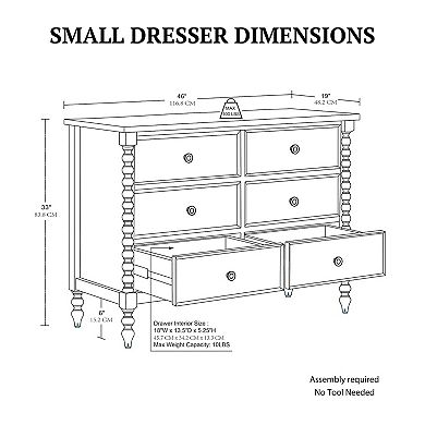 Madison Park Signature Beckett 6-Drawer Wood Dresser 46-Inch