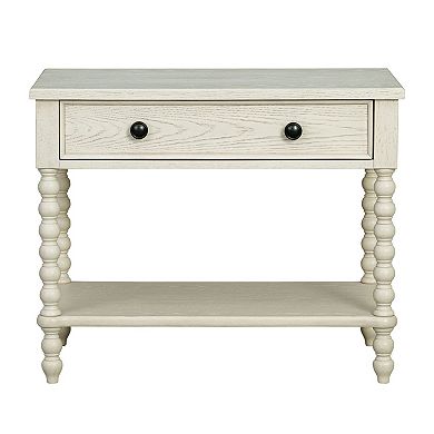 Madison Park Signature Beckett Large Turned Wood Spindle Nightstand with Shelf