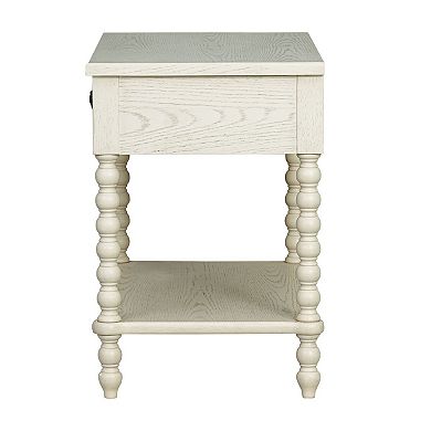Madison Park Signature Beckett Large Turned Wood Spindle Nightstand with Shelf