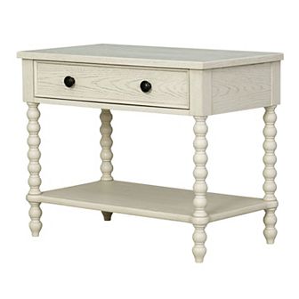 Madison Park Signature Beckett Large Turned Wood Spindle Nightstand with Shelf