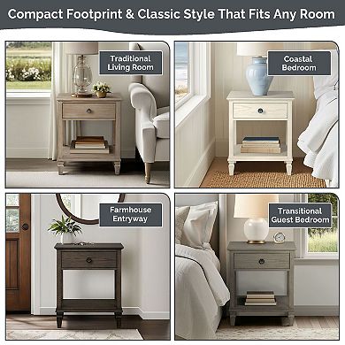 Madison Park Signature Victoria One-Drawer Nightstand with Shelf