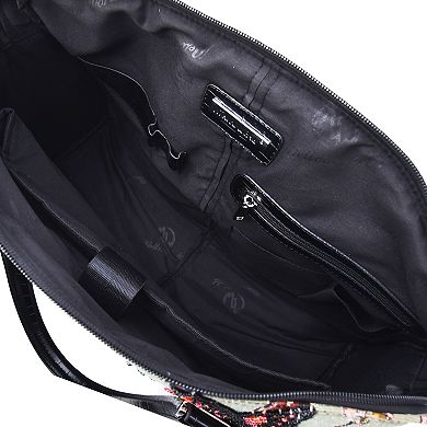 Mellow World Hand-Beaded Butterfly Wheeled Tote Bag