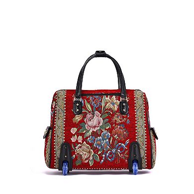 Mellow World Hand-Beaded Flower Shop Wheeled Tote Bag