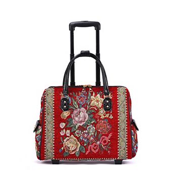 Mellow World Hand-Beaded Flower Shop Wheeled Tote Bag