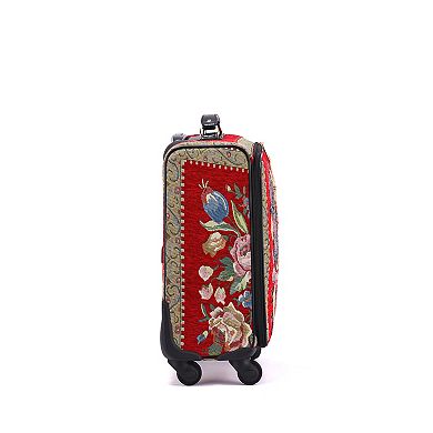 Mellow World Hand-Beaded Flower Shop 17-in. Spinner Luggage