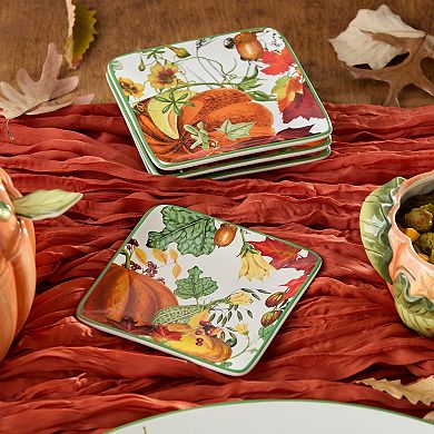 Certified International Harvest Fields 4-pc. Canape Plate Set