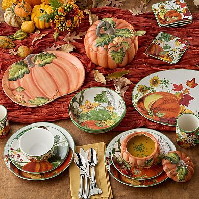 Certified International Harvest Fields 4-pc. Canape Plate Set