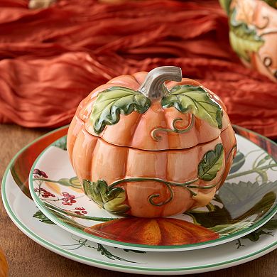 Certified International Harvest Fields Pumpkin Set of 2 Soup Bowls