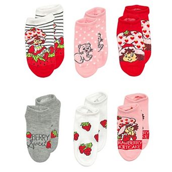 Girls Strawberry Shortcake 6 pk No-Show Socks Set