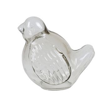 Everyday Decor Clear Glass Bird Figurine Table Decor