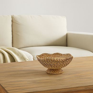 Everyday Decor Rattan Pedestal Bowl Table Decor