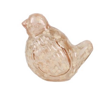 Everyday Decor Pressed Flower Glass Bird Table Decor