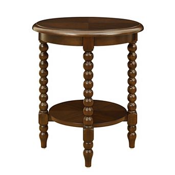 Martha Stewart Philippe Round End Table with Shelf