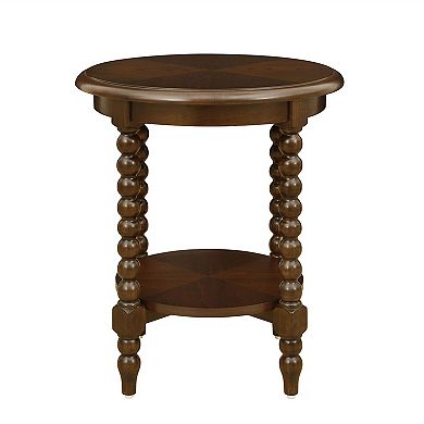 Martha Stewart Philippe Round End Table with Shelf