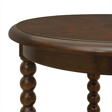 Martha Stewart Philippe Round End Table with Shelf