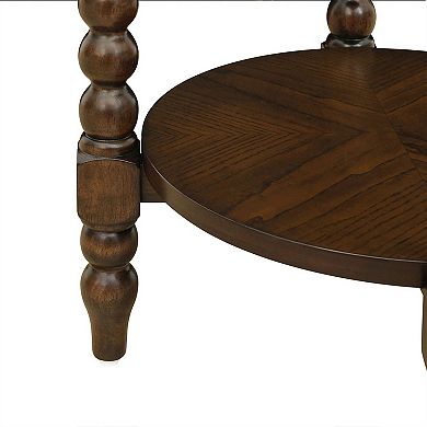 Martha Stewart Philippe Round End Table with Shelf