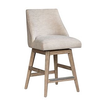 Martha Stewart Winfield Swivel Counter Stool with Upholstered Seat